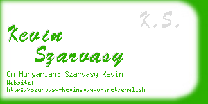 kevin szarvasy business card